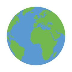 planet earth on white background