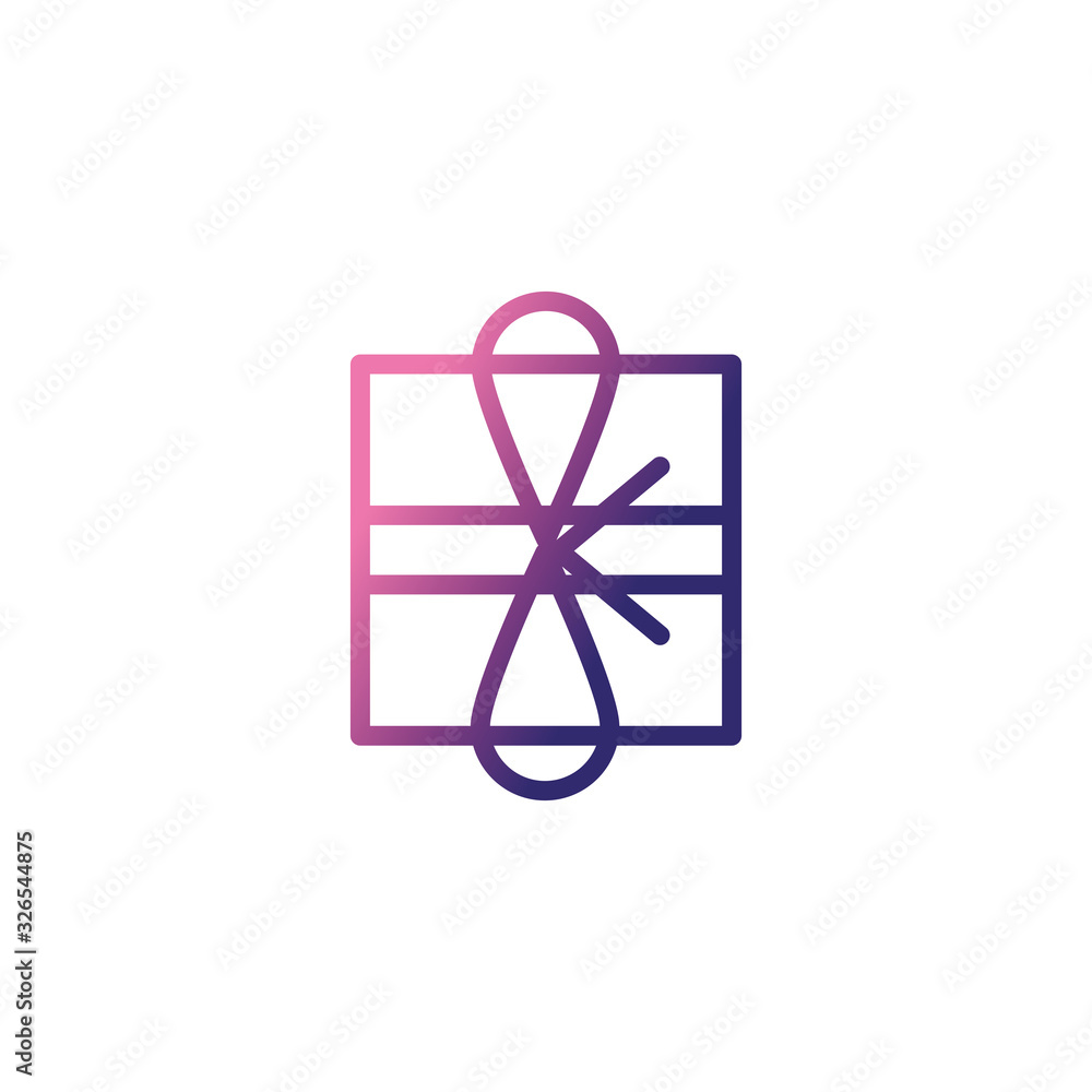 Poster gift box, gradient style icon