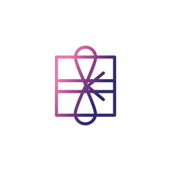 gift box, gradient style icon