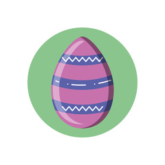 striped easter egg icon, block style design