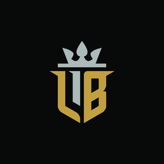 Initial Letter LB with Shield King Logo Design