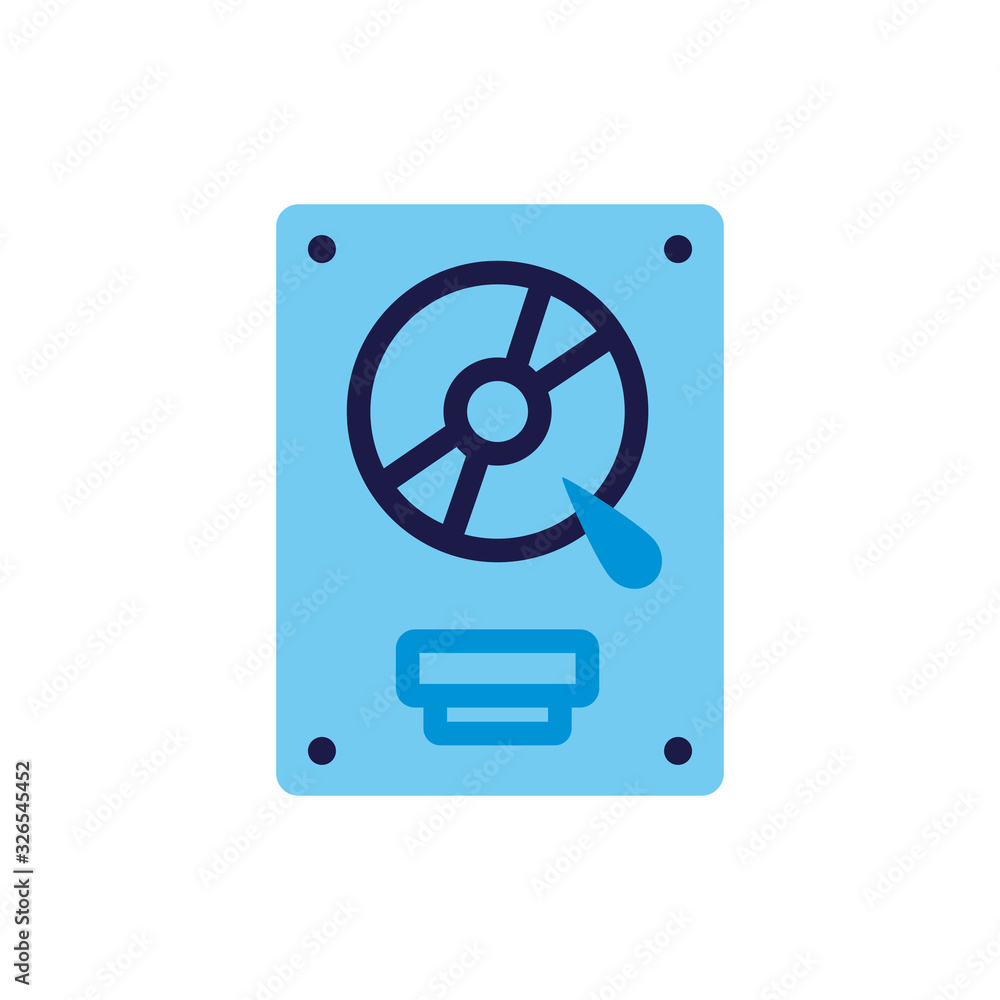 Poster disk data center lineal color style