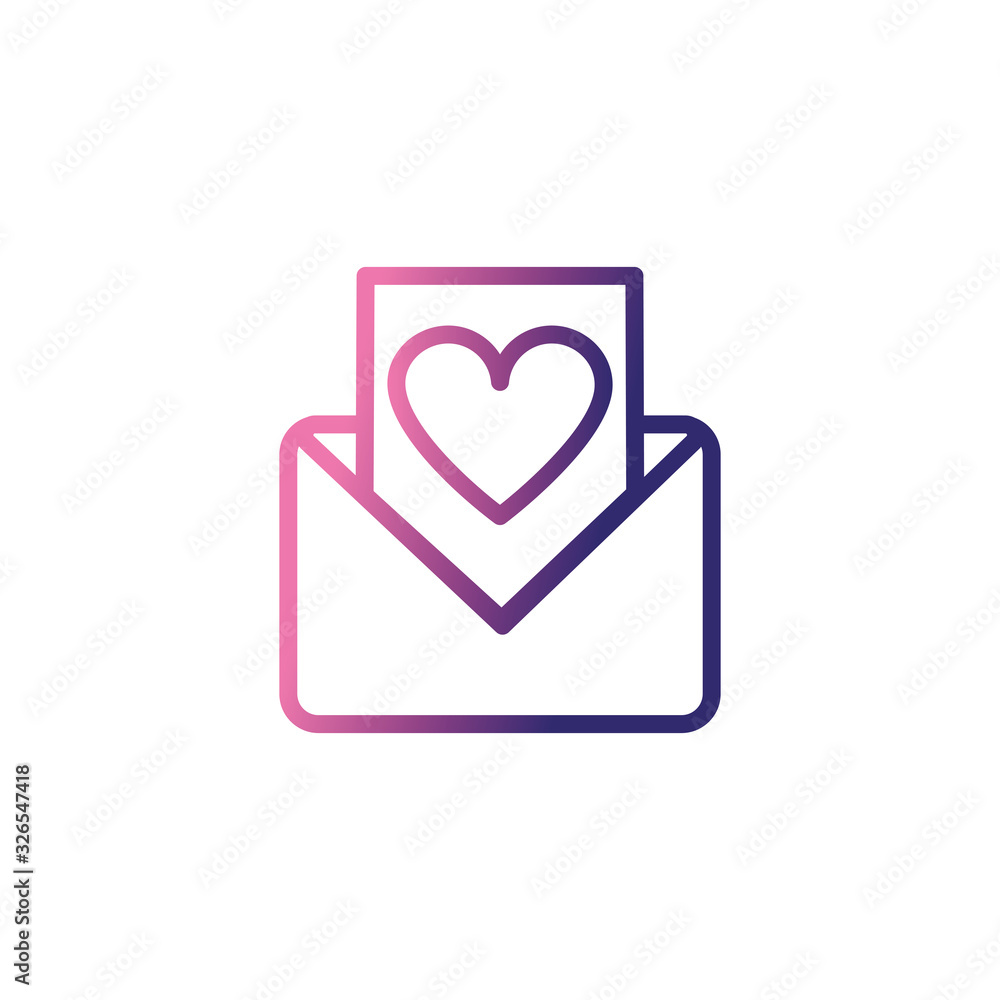 Poster envelope open with message,gradient style icon