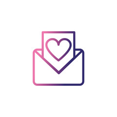 envelope open with message,gradient style icon