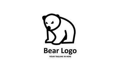 The flat bear logo concept is perfect for business, technology, contractor and housing symbols, health,sport, restaurants, education