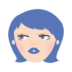 young woman with purple hair avatar character