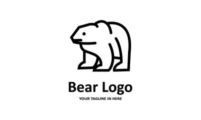 The flat bear logo concept is perfect for business, technology, contractor and housing symbols, health,sport, restaurants, education