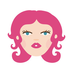 young woman with pink hair avatar character