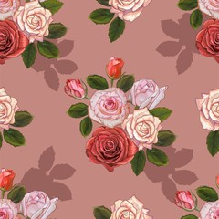 Roses vintage seamless pattern