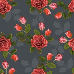 Roses vintage seamless pattern