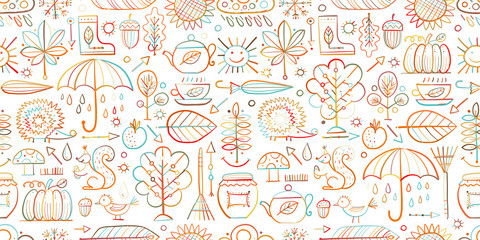 Autumn collection, seamless pattern for your design