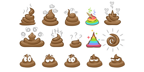 poop vector set collection graphic clipart