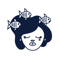 beautiful woman with pisces zodiac sign