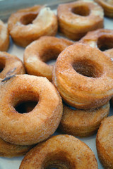 Fresh baked donuts with cinnamon sugar
