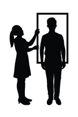 couple lover and flame for take photo silhouette