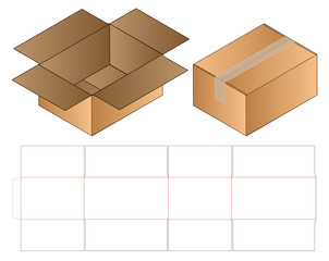 Box packaging die cut template design. 3d mock-up