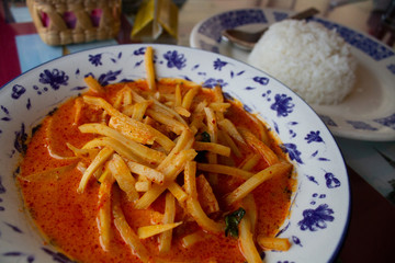 Thai red curry and side of rice