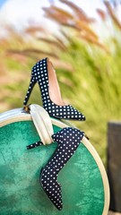 vintage white dots woman shoe 