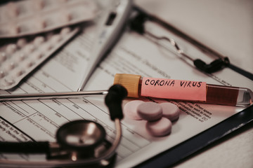 Lab form virus test. Chinese coronavirus outbreak.
