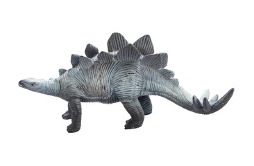 plastic toy stegosaurus isolate on white background with clipping paths