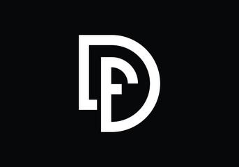 D F Initial letter logo design,  Creative Modern Letters Vector Icon Logo Illustration.