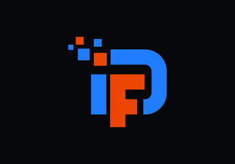 D F Initial letter logo design,  Creative Modern Letters Vector Icon Logo Illustration.