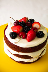 cake with fresh berries