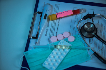 Lab form virus test. Chinese coronavirus outbreak.