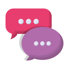 colorful speech bubbles icon over white background