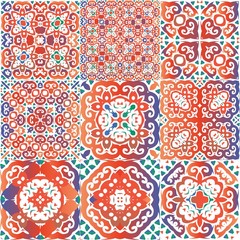 National ornamental patterns in the ceramic tiles.