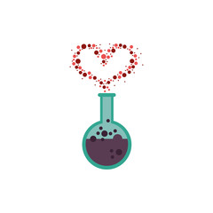 spell love in tube test fairytale object isolated icon