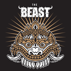 The Beast Asian Giant Monster Mythology Illustration