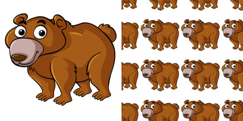 Fototapeta premium Seamless background design with grizzly bear