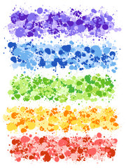 Background design with watercolor splash in rainbow color on white background