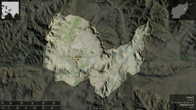 Kabul, Afghanistan - composition. Satellite
