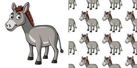 Obraz premium Seamless background design with gray donkey