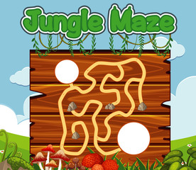 Game template with mushrooms and green grass in background