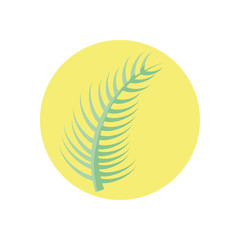 tropical leaf icon, block style design