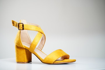 yellow high heel shoe
