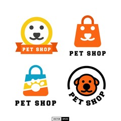 pet shop logo template design for the animals dogs and cats