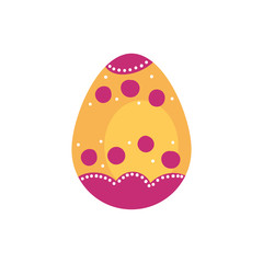 easter egg painted dotted flat style