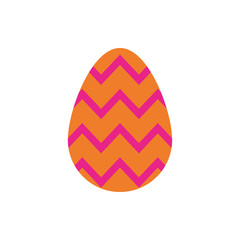easter egg painted with geometric lines flat style
