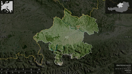 Oberösterreich, Austria - composition. Satellite
