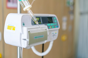 Modern automatic Infusion pump for infuses fluids medication or nutrients sodium chloride saline...