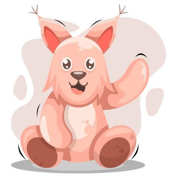 cute lynx mascot cartoon vector