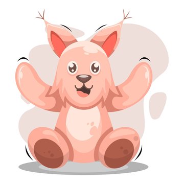 cute lynx mascot cartoon vector