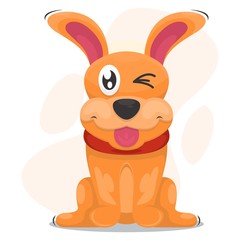 cute dog mascot cartoon vector