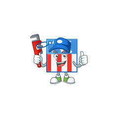 Smiley Plumber USA price tag on mascot picture style