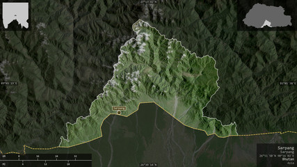 Sarpang, Bhutan - composition. Satellite
