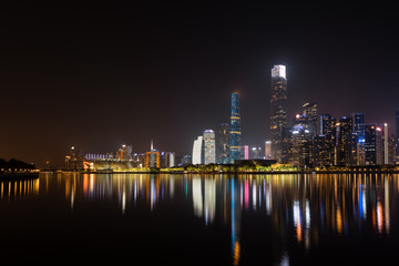 Fototapeta na wymiar City night view of Guangzhou, China